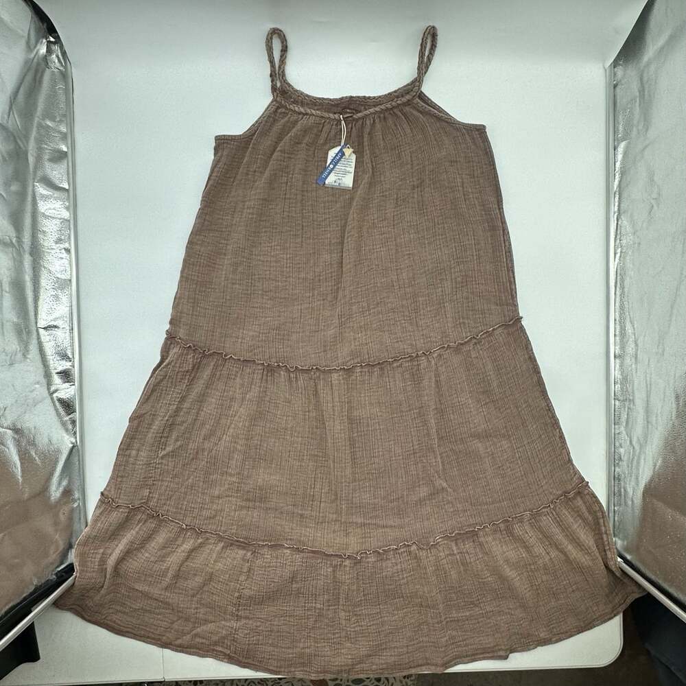 April Cornell Free Spirit Size Large Weathered Birch Gauze Sleeveless Midi NWT